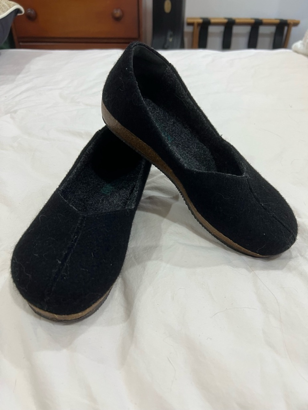 STEGMANN Liesl Black Wool Skimmer Flat 6.5 - Picture 4 of 6